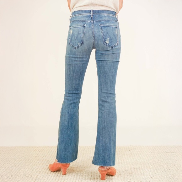 Mother The Weekender Fray Flare Jeans - Graffiti Girl Distressed Wash - Size 27 - Picture 2 of 14